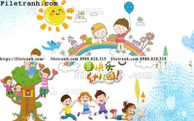 File in trần buc tuong nen hoat hinh tre em655 (bản gốc) phong cảnh