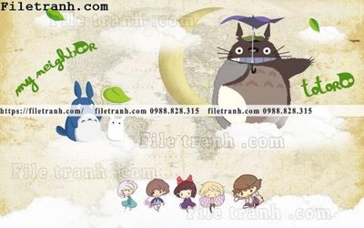 Download file gốc buc tuong nen hoat hinh tre em712 (in lụa) tranh 3D