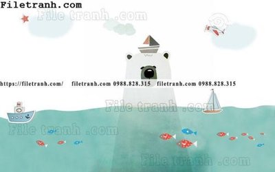 File in ấn buc tuong nen hoat hinh tre em805 (bản gốc) cao cấp