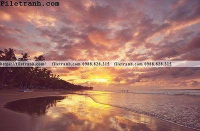 File tranh canh hoang hon tren bien 111 (ảnh gốc) in trần xuyên sáng