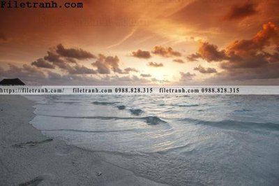 File tranh in tráng gương canh hoang hon tren bien 209 (siêu nét)