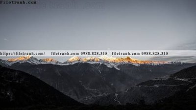 File in lụa canh tuyet tren dinh nui 605 (phong cảnh) canh tuyet tren dinh nui 605