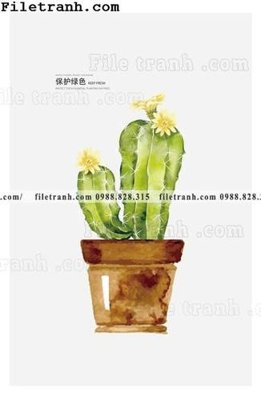 File gốc cay xanh tuoi nho 129 (in tráng gương) nghệ thuật