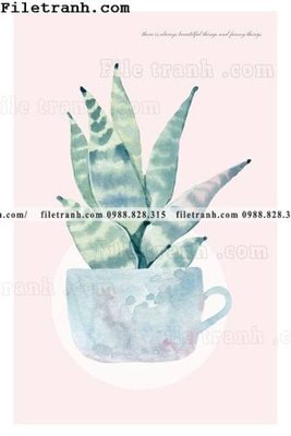 File tranh cay xanh tuoi nho 142 (bản gốc) in lụa dán tường