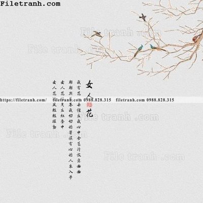 Ảnh mô tả file gốc in mica chim trung quoc thu phap 105