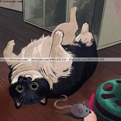 Hình ảnh file gốc chu meo ngo nghinh ve tay 511 cho in UV