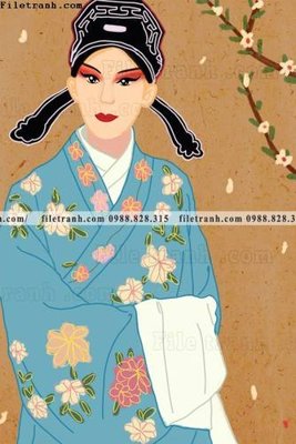 File gốc co gai trung quoc trang diem mat Kinh kich 504 (in 3D) cho trang trí