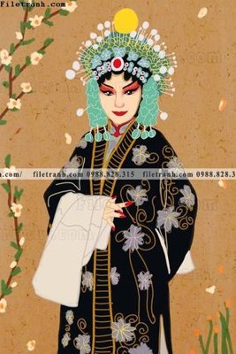 File in lụa co gai trung quoc trang diem mat Kinh kich 515 (tân cổ điển) co gai trung quoc trang diem mat Kinh kich 515