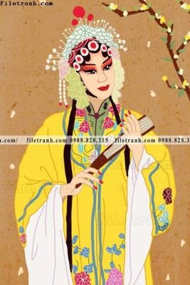 File tranh co gai trung quoc trang diem mat Kinh kich 520 (ảnh gốc) không bị mờ