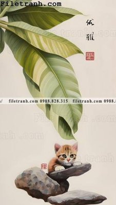 File tranh con meo truu tuong 110 (gốc) chủ đề tĩnh vật