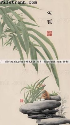 File tranh con meo truu tuong 114 (bản gốc) in lụa 5D