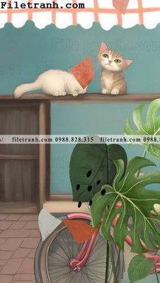 Tải file con meo truu tuong 121 (ảnh gốc) in gạch 3D