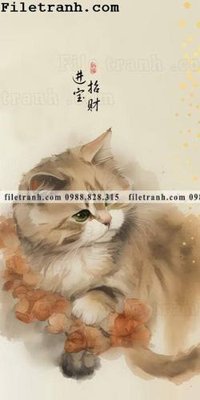 File ảnh con meo truu tuong 132 (gốc) in PP, decal