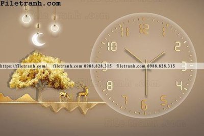 File tranh gốc in trần nhà dong ho gop nha hang dep 102 3D