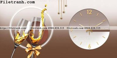 File gốc dong ho trang tri nha hang dep 104 (PNG) không nền chất lượng