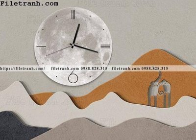 File tranh dong ho trang tri nha hang dep 114 (bản gốc) treo quán cafe