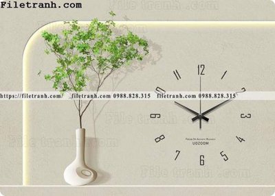 File gốc dong ho trang tri nha hang dep 124 (in lụa) cao cấp