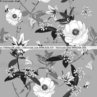 File gốc dong vat va hoa trang nha 100 (in lụa) tranh thuận buồm