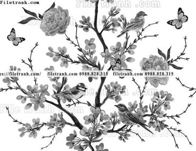 File tranh dong vat va hoa trang nha 238 (ảnh gốc) in trần nhà