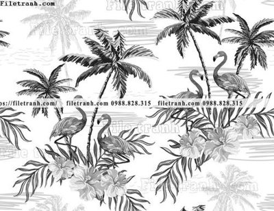 File gốc dong vat va hoa trang nha 251 (in lụa) hoa văn cổ điển