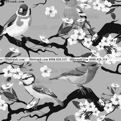 File tranh dong vat va hoa trang nha 310 (bản gốc) trang trí văn phòng