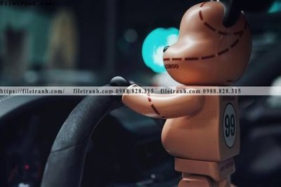 Chi tiết file tranh tráng gương gau KAWS tranh treo 505 (ảnh gốc)