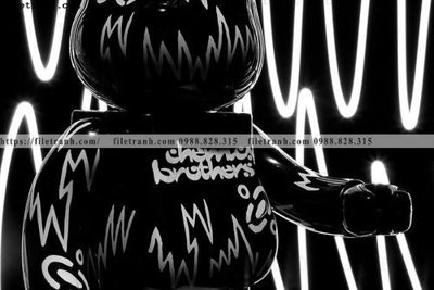 Chi tiết file gốc gau KAWS tranh treo 514 (cho in tráng gương)