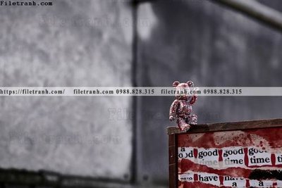 File gốc gau KAWS tranh treo 519 (in mica) cắt laser