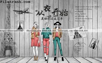 File tranh quảng cáo giay dan tuong nen cua hang quan ao 117 (file gốc) chuyên nghiệp