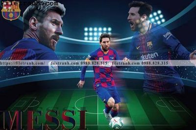Ảnh gốc hinh anh cau thu bong da Messi 227 (nét căng) in mica