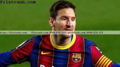 File gốc hinh anh cau thu bong da Messi 303 (in lụa) cao cấp