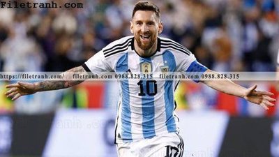 Ảnh gốc hinh anh cau thu bong da Messi 313 (nét căng) in mica