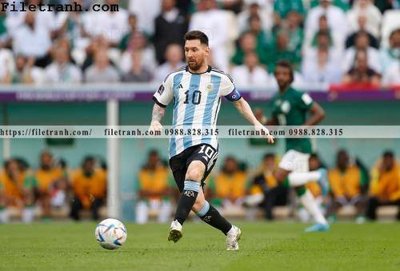 File tranh hinh anh cau thu bong da Messi 343 (bản gốc) in lụa 3D