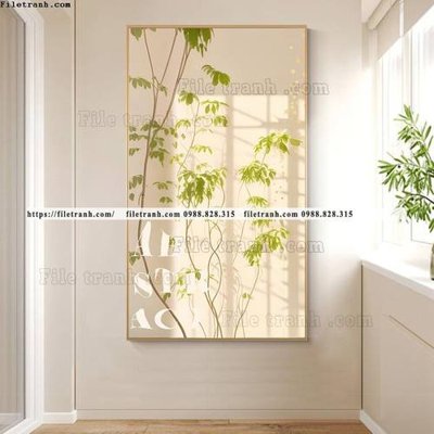 File gốc hinh anh cay xanh bong 5d 509 (in lụa) tranh phong thủy