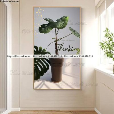 File tranh gốc hinh anh cay xanh phong cach wabi sabi 501 (bản quyền) độc đáo