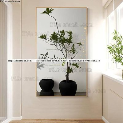 File tranh gốc hinh anh cay xanh phong cach wabi sabi 502 (bản quyền) độc đáo