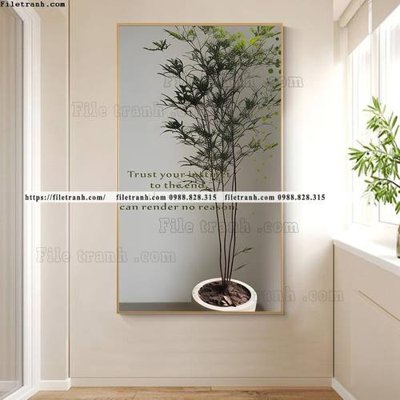 File tranh hinh anh cay xanh phong cach wabi sabi 520 (ảnh gốc) sắc nét hoàn hảo