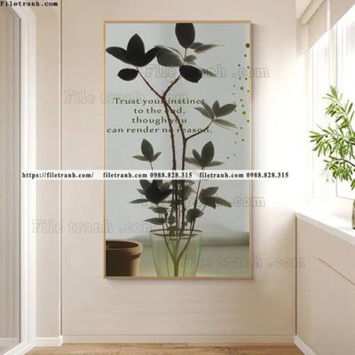 File tranh hinh anh cay xanh phong cach wabi sabi 521 (file gốc) chủ đề phong thủy