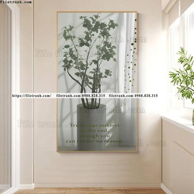 Ảnh gốc hinh anh cay xanh phong cach wabi sabi 522 (độ nét cao) in tráng gương