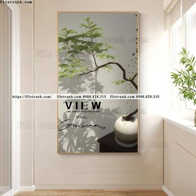 Ảnh gốc hinh anh cay xanh phong cach wabi sabi 525 (độ nét cao) in tráng gương