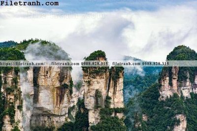 File tranh hinh anh dinh nui may va bien 135 (gốc) in vải canvas