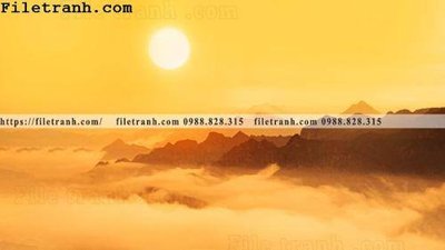 File gốc hinh anh dinh nui may va bien 141 (in lụa) tranh phong thủy