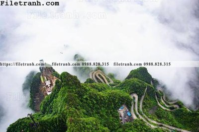 File gốc hinh anh dinh nui may va bien 170 (in lụa) cao cấp