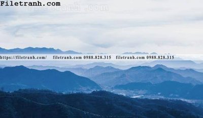 File tranh hinh anh dinh nui may va bien 314 (ảnh gốc) in trần xuyên sáng