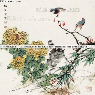 File gốc hinh anh hoa chim co 679 (in tráng gương) nghệ thuật