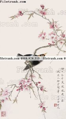 File tranh hinh anh hoa chim co 701 (gốc) in backlit film