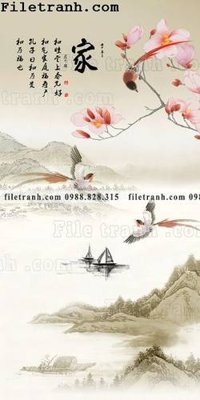 Download file gốc hinh anh hoa va chim doc loi vao 201 (in lụa) tranh 3D