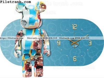 File tranh hinh anh hop dong ho gau kaws 110 (file gốc) chuẩn màu in