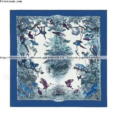 File tranh hinh anh khan quang co Hermes 518 (gốc) in trên kính