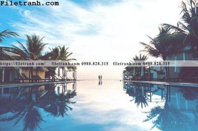 File tranh hinh anh phong canh cay co cay dua ngang 113 (gốc) in trên kính